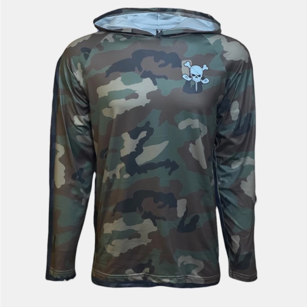 Camouflage Hooded Long Sleeve Shirt - lightweight